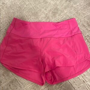 Lululemon Hot Pink Speed Up  Shorts with Wide Waistband - 2.5 inch inseam